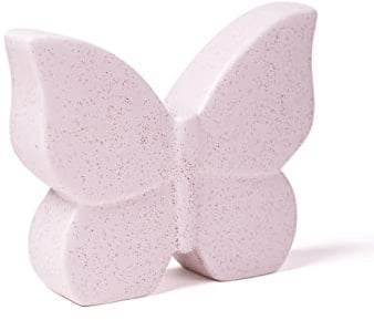 NENBOLEC Schmetterling Skulptur Statue Modern Art Wohn Deko Tier Figur 17cm | Cream Keramik Ornament Handgefertigte Kunst Geburtstag Einweihung Geschenk für Familie Liebende Freunde