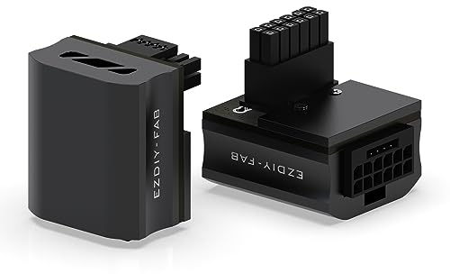 EZDIY-FAB 12VHPWR 12+4 Pin Winkelstecker Netzteil für Grafikkarte der RTX40'-Serie,Unterstützt 600W Ausgang, Kompatibel mit RTX4090,4080,4070ti -90 Grad RVS Typ-Schwarz-1Pack
