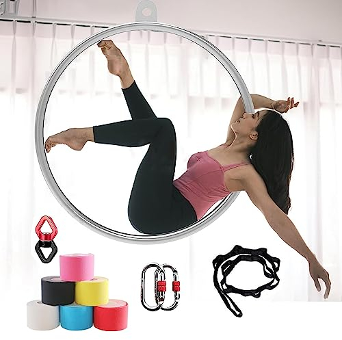 Luftring Lyra Hoop Set Einspitze Lyra Hoop Set 80-100 cm Edelstahl Yoga Hoop, Luft-Yoga-Geräte für Erial-Tanz-Yoga-Training, maximale Last: 330 lb,85cm