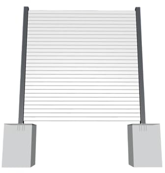 ALU Rhombuszaun Sichtschutz Zaun Gartenzaun Komplettset | 4 Zaunelemente 180x180cm silber + 5 Pfosten anthrazit | zum Festschrauben