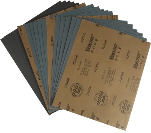 18 Stück Schleifpapier Set, 28 * 23cm 1000/1500/2000 Körnung überdimensioniert Nassschleifpapier Set, Nasse Und Trockene Doppelverwendung Rostentfernung Schmirgelpapier Set, Für Glas Metall.