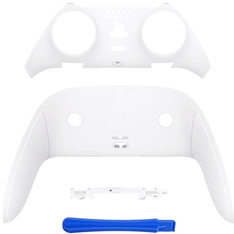 eXtremeRate Dekorative Zierleiste kompatibel mit PS5 Edge Controller DIY-Ersatz Vorder- und Rückseite Clip-Hülle benutzerdefinierte weiße Platten kompatibel mit PS5 Edge Controller CXQEGP007-JY