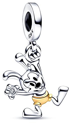 Doyafer 925 Sterling Silber tanzende Maus Anhänger Charme kompatibel mit Frauen Armband Charme Urlaub Geschenk