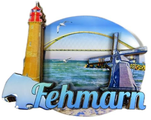 Souvenir Magnet Fehmarn 8,5 x 7 x 1 cm Kühlschrankmagnet Stadt Deko GCG 719539