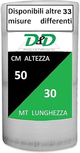 D. & D. Polystyrol – Luftpolsterfolie für Verpackung (H 50 cm x 30 m/l)