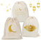 TOBJA Ramadan Kareem Geschenksäckchen 25x30cm Eid Mubarak Baumwolltüten in Gold, Ramadan Geschenke Größer & Wiederverwendbar