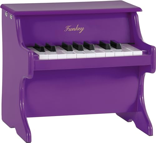 Funkey MP-18 MkII Mini Spielzeug Piano - Metallophon in Klavier Optik - 18 Tasten ideal für kleine Kinderhände - Kinderklavier für Kinder ab 3 Jahren - Lila