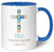 GRAVURZEILE Bedruckte Tasse - Zur Konfirmation V2 - Personalisiert mit Name & Datum - Gastgeschenk zur Kommunion Konfirmation Firmung - Geschenk für Jungen Mädchen - Farbe: Blau