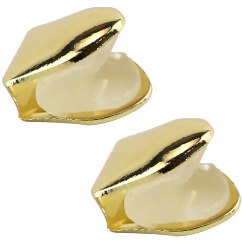 ZJIVQO 2 Stück solide Hip-Hop-Zähne, einfache Zahnkappe für Zähne, Hip-Hop-Zähne, Grillz, glitzernde Schnecken, Dekoration für Zähne, Mund, Party-Zubehör, Zähne, Grills