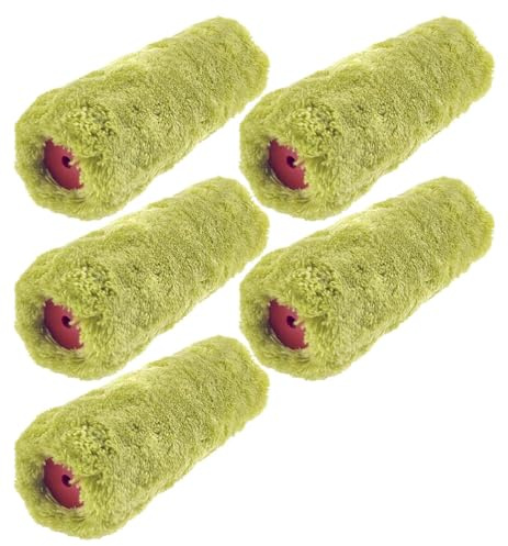 Fassaden-Ersatzwalze 250 mm, stark gepolstert, Polyamidbezug Grün, Florhöhe 20 mm, Kerndurchmesser 48 mm, 5 Stück für grobe Untergründe