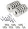 32Stk Neodym Magnete Extra Stark Set, Multifunktions Senkkopf Rundmagne Topfmagnet, Permanente Seltene Erde Magnete mit 12 Schrauben, Orbicular Magnet zum Anschrauben für Badezimmer Küchen(5mm/10mm)