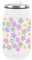 Pastel Daisies Drinking Flask with Built in Straw - Pink & Purple Flowers Reusable Stainless Steel Cold Drinks Travel Mug Gift 250ml (9 fl oz)
