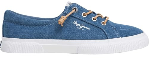 Pepe Jeans Mujer Kenton Denim W Sneaker, Azul Vaquero., 42 EU