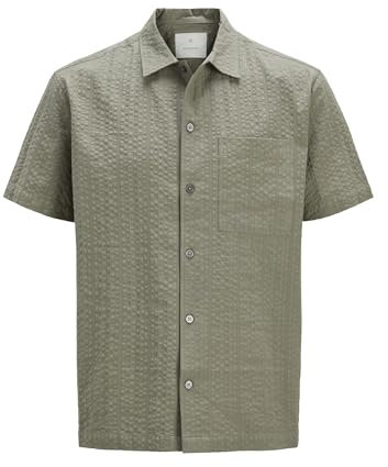 JACK & JONES Jprcceaston Seersucker S/S T-Shirt, Vétiver, L Hommes