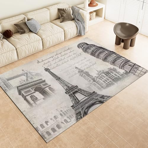 SANBEC Europäische Architektur Eisenturm Schiefer Turm von Pisa Teppich Home Wohnzimmer Dekoration Schlafzimmer Küche Badezimmer Bodenmatte Korridor Balkon Türmatte