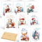 DERAYEE 16 Pcs Weihnachtskarten,15,2x10,2cm Klappkarten mit Umschlägen,Weihnachten Tier Grußkarte für Weihnachtsgeschenke Kinder