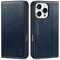SHIELDON Case for iPhone 16 Pro 6.3, Genuine Leather Wallet Case with Card Holder [Kickstand][RFID Blocking][Magnetic Closure] Shockproof Folding Case Compatible with iPhone 16 Pro - Retro Dark Blue