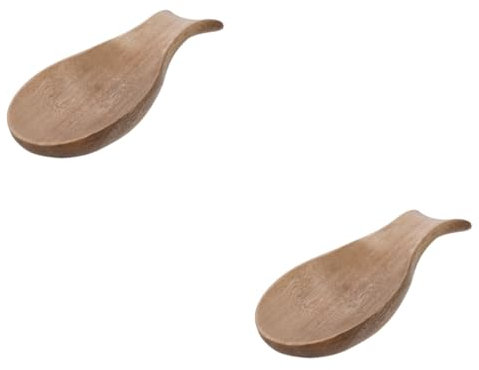 PRETYZOOM 2 Piezas Resto de Cuchara Soporte para espátula de Cocina Cena primicia Resto Soporte para Utensilios de Cocina Portacucharas de Cocina de Madera Comedor reposa cucharas