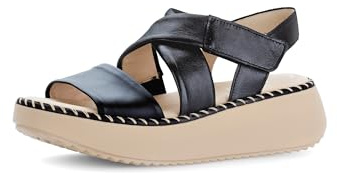 Gabor Damen Riemchensandalen, Frauen Sandalen,offene Schuhe,Strandschuhe,Sandaletten,Sommersandalen,bequem,flach,schwarz,42 EU / 8 UK