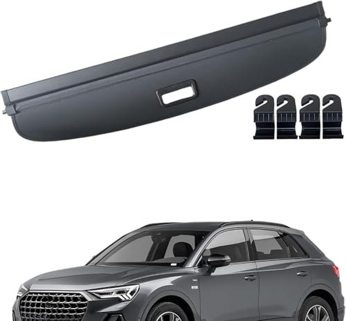 JIAQINF Auto Hintere Kofferraum Hutablage, für Audi Q3 2019-2024 Hintere Kofferraumabdeckung Vorhang, Kofferraum Vorhang.
