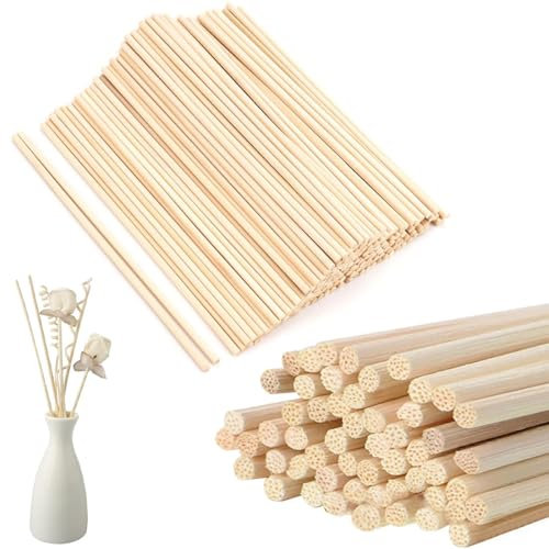 SIRLOMU 50 Stück Diffusor-Sticks, Duftstäbchen Nachfüllpack, Rattanstäbchen für Raumduft, natürliche Rattan Reed Sticks für ätherische Öle im Home Office Hotel Spa (20 cm)