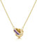 Linawe Catenina in oro con gemme viola ametista per donna, Ciondolo a catena in oro, Collana con pendente a catena, Catenina in acciaio inossidabile dorato con pietra portafortuna