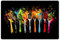 KitchenYeah© Platzsets Abwaschbare Placemats Set 6 45x30 cm Tischsets Platzdeckchen Platzset Tischset Esstisch Telleruntersetzer Waschbar Löffel - Gewürze - Modern - Graffiti - Farbe - Bunt