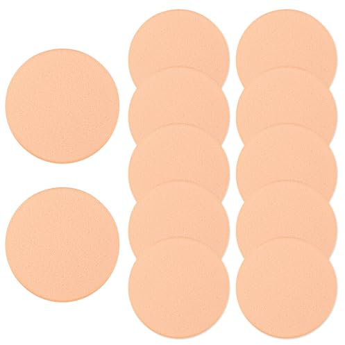 Piriuuo 10 Pcs Round Makeup Sponges for Foundation, Dry and Wet Makeup Pads Professional Cosmetic Sponge Round Foam Pad Beauty Blender Sponge for Liquid Foundation Cream Concealer