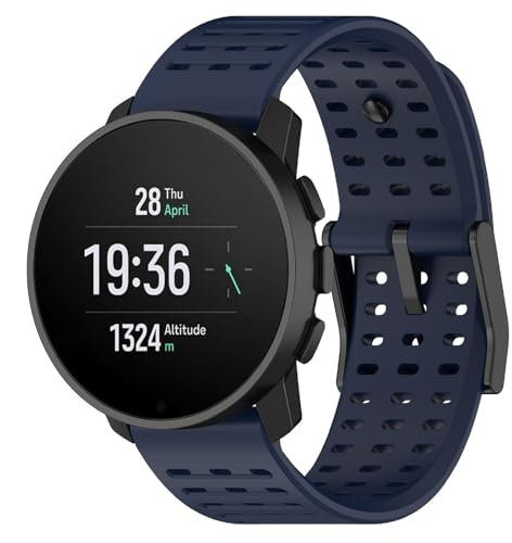 GIOPUEY Armband Kompatibel mit SUUNTO Vertical/Vertical 2/Race/Race 2/Race S/5 Peak/9 Peak/9 Peak Pro, Weiches Silikon Armband [Verschleißfest] [Atmungsaktiv] Ersatzarmband - midnight blue