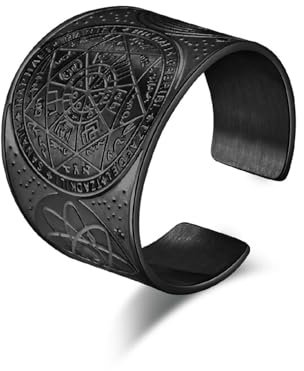 Sumpgle Römisches Mystisches Heptagramm Titan Stahl Ring Verstellbare Größe Vintage Antik Silber Schmuck Einzigartiges minimalistisches Accessoire