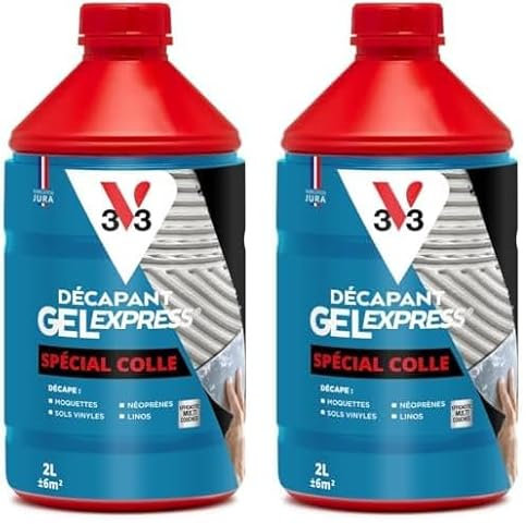 V33 Décapant gel express spécial colle 2L (Lot de 2)