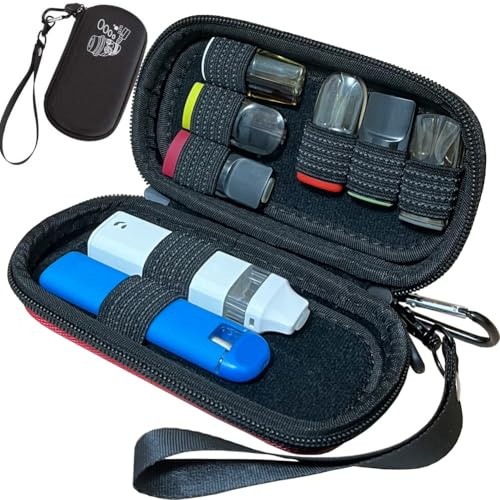 Custodia rigida vuota anti-shock con bande antiscivolo per trasportare sigarette elettroniche C e capsule V ape (nero)