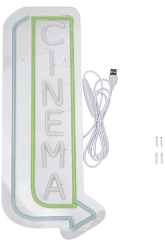 Cinema Sign, LED Licht dimmbares Pfeilspitzen Buchstaben Licht Film Raum kommerzielles Theater Tür Dekoration Wanddekoration aus Acryl für Kino Heimkino und Veranstaltungsräume