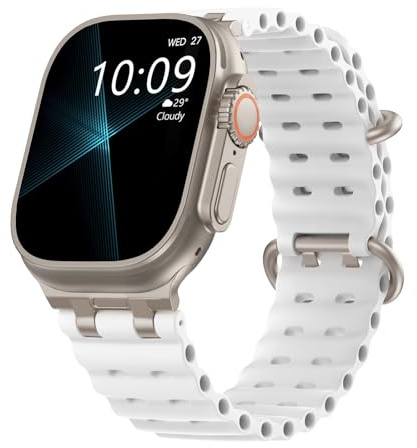 TiMOVO Ocean Strap Compatible with Apple Watch Ultra 3/2/1 49mm, Upgraded Metal Connector Breathable Sport Watch Band for Men Women
