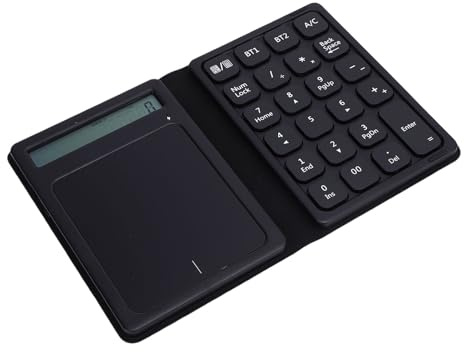 VBESTLIFE Bluetooth -Number -Pad -Faltbare, Drahtlose Numerische Tastatur mit Taschenrechneranzeige & Touchpad, 23 Tasten Accounting Numpad für OS X Android -Siege