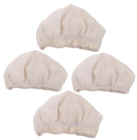NOLITOY 4pcs Bread Basket Towel Liners for Sourdough Proofing Washable Cotton Linen Covers for Dough Fermentation Multi-use Proofing Cloth for Home Baking and Culinary Preparation