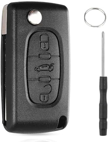 3 Boutons Coque Clé Compatible avec Peugeo-t 207 Citroë-n Boitier-CE0536 | pour Citroë-n C2 C3 C4 C5 Berlingo Grand Picasso Remplacement Coque, TéléCommande Clef Peugeot 308