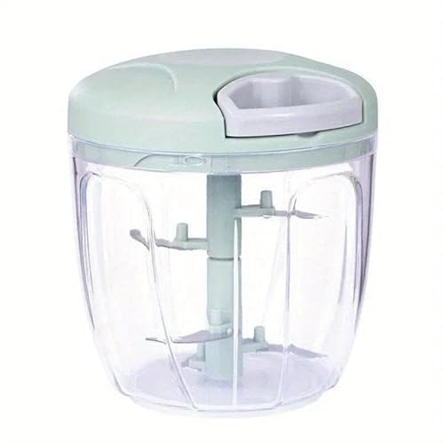 Manual Food Chopper, Onion Cutter for Kitchen, Pull Chopper, Easy Pull Food Processor for Onions, Garlic.(Green,900ML)