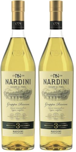 Nardini Grappa Riserva 3 Jahre - Selezione Bortolo 50% vol. - sanfter Grappa mit komplexem Profil und fruchtigen Aromen, mindestens 3 Jahre in slawonischen Eichenfässern gereift (1 x 1,0l)