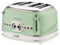Ariete 0156/04 Retro Style 4 Slice Toaster with 2 Slice Control, 6 Browning Levels and Removable Crumb Tray, Cool Touch Sides, Non-Slip Feet, Vintage Design, Green