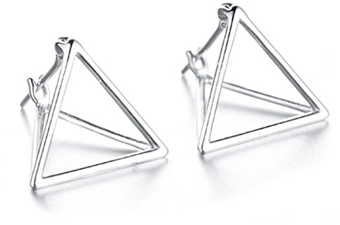 Helen de Lete Schlichte geometrische Dreieck-Ohrringe aus 925er Sterlingsilber, Sterling Silber, No_Stone
