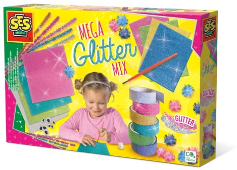 SES Mega glitter knutselset (14109), 5 Jahre to 12 Jahre, bunt