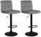 Duhome Barstühle Barhocker 2er Set höhenverstellbare Tresenhocker Bistrohocker 360° Drehstuhl mit Rückenlehne Fußstütze, Grau