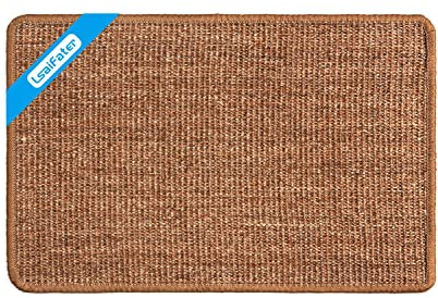 LSAIFATER Kratzmatte für Katzen, natürliche Sisalmatte, schützt Teppiche und Sofas (60x40cm, Braun)