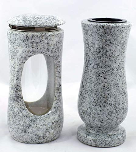designgrab Design small Grablampe mit Vase aus Granit Viscont White