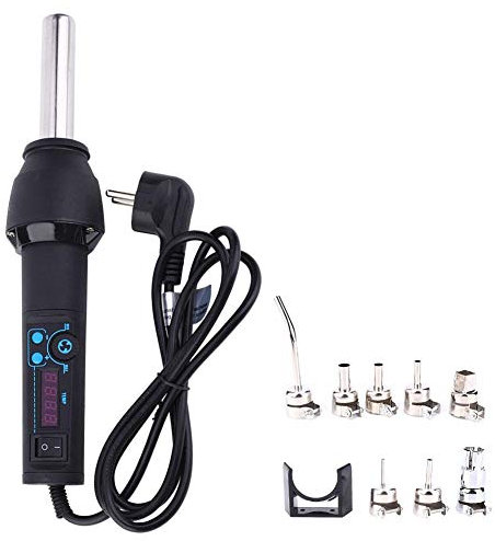 Pistola Ad Aria Calda, Kit di Pistola di Calore Portatile Digitale Strumenti di Saldatura a Pistola di Calore Elettronici Regolabili a Mano Per Hardware(EU)