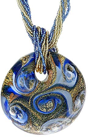 Venetiaurum - Collier pour Femme avec Pendentif en verre de Murano Original et argent 925 - Bijou certifié Made In Italy