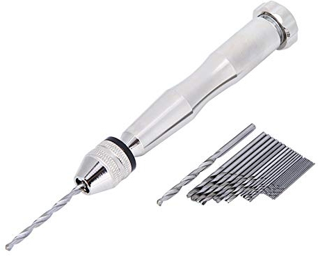 Forets hélicoïdaux à Main, Ensemble de Tournevis HHS de Foret hélicoïdal Argent de 0,3 mm à 3,6 mm avec 25 forets hélicoïdaux à Aiguille Fine