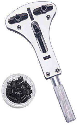 Ianulus Uhrenöffner, Uhrenrücken Entferner, Watch Removal Tool, with 18 Opening Screws zum Uhr Reparieren, Uhrenbatterie Ersetzen (Silber)