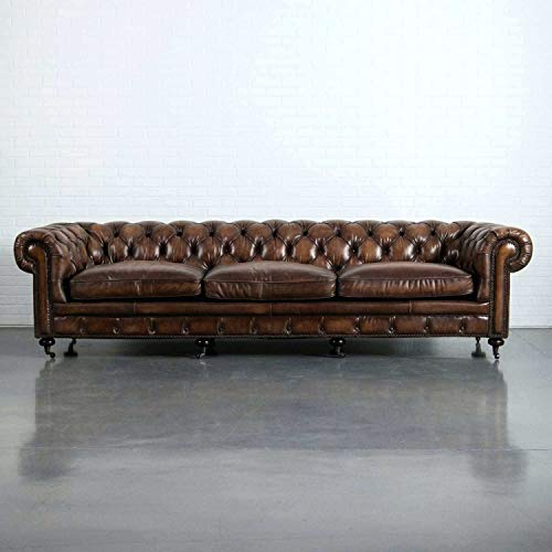 jvmoebel Edle Luxus Chesterfield Couch Polster Sofa Ledersofa 4 Sitzer XXL Big Couchen